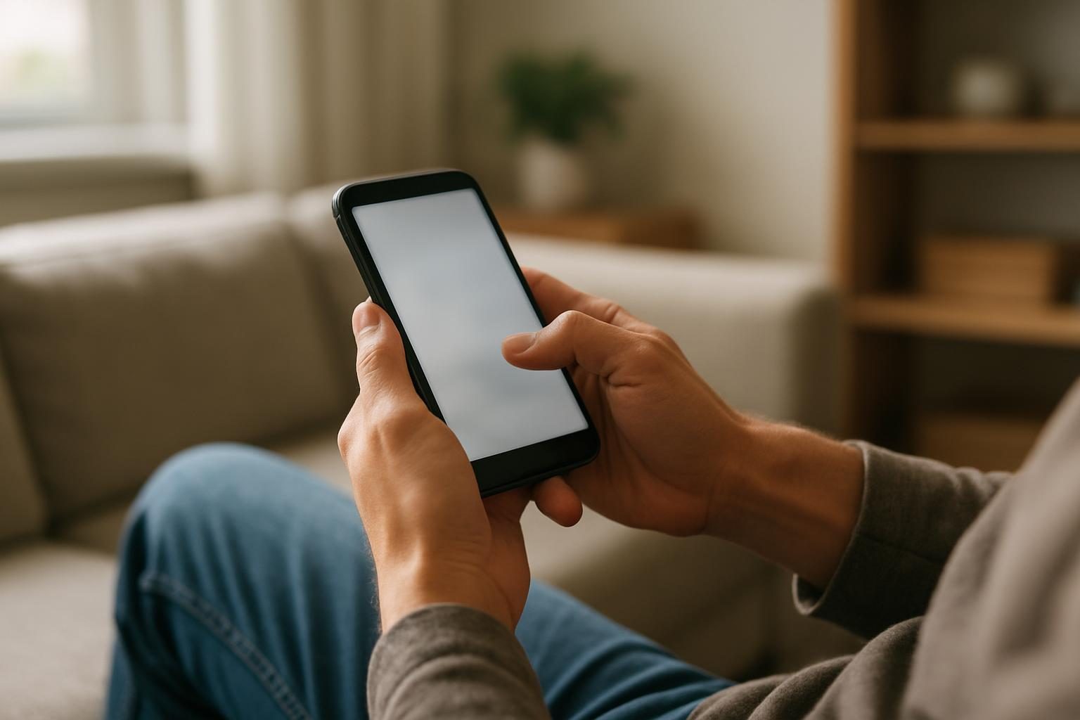 Pessoa usando o celular para consultar a carteira de vacinação digital