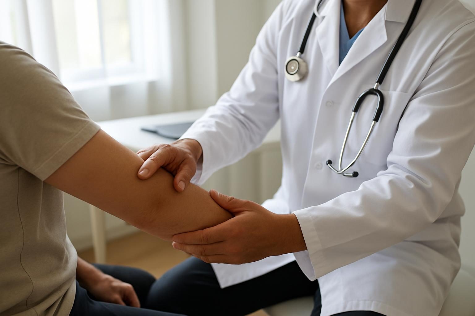 Médico atendendo paciente em consultório particular