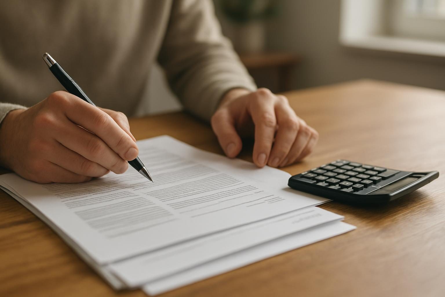 Pessoa conferindo o extrato de pagamento e os descontos do benefício