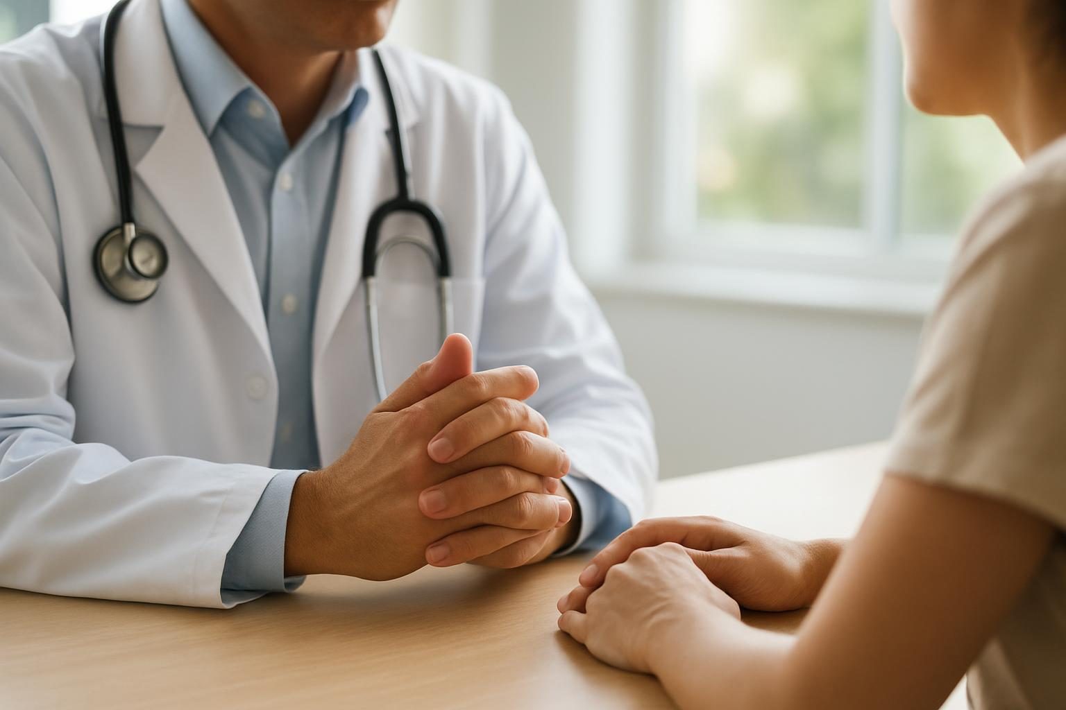 Consulta médica em consultório, ilustrando carências e cobertura do plano de saúde